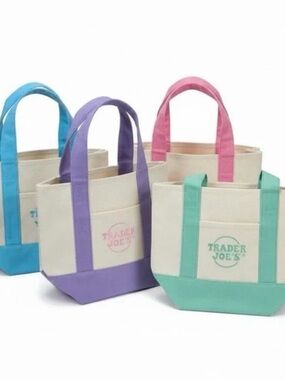 Trader Joe's Canvas Tote with Pink Accents